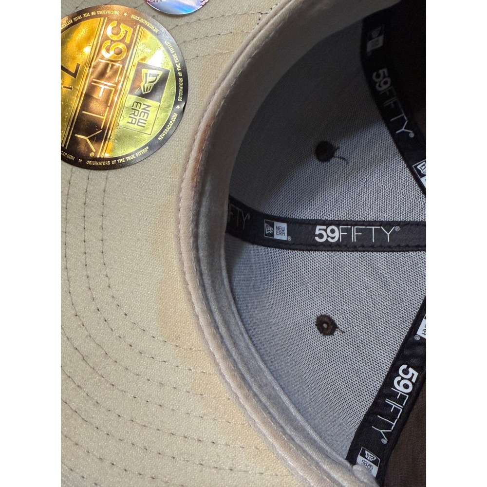 New Era Fitted Hat corduroy Brown Texas Rangers Men 7 1/4 Arlington Stadium Cap - Picture 9 of 10